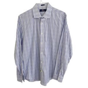 Vineyard Vines Men's Button Down Blue White Plaid Check Dress Shirt Classic Fit